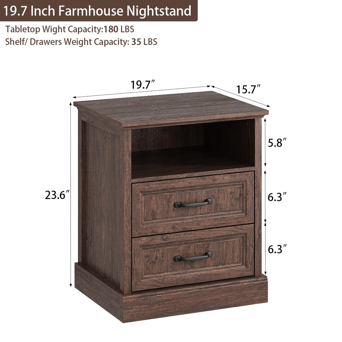 Brown 2 Drawer Nightstand Set of 2 G9198