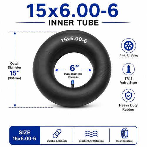 15x6.00-6 Inner Tube 2 Pack with TR-13 Valve P3754