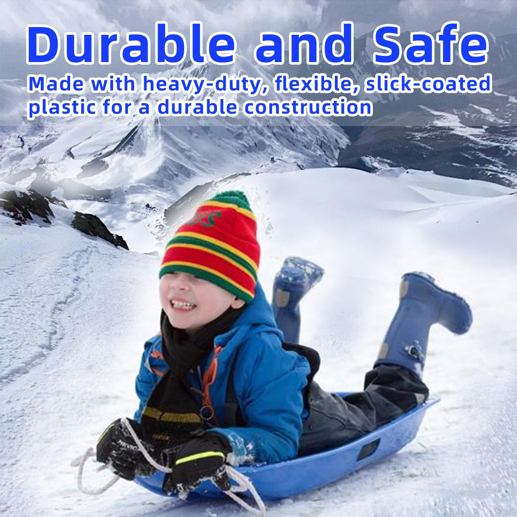 35 Inch 2-Person Plastic Snow Sled with Pull Rope O20801