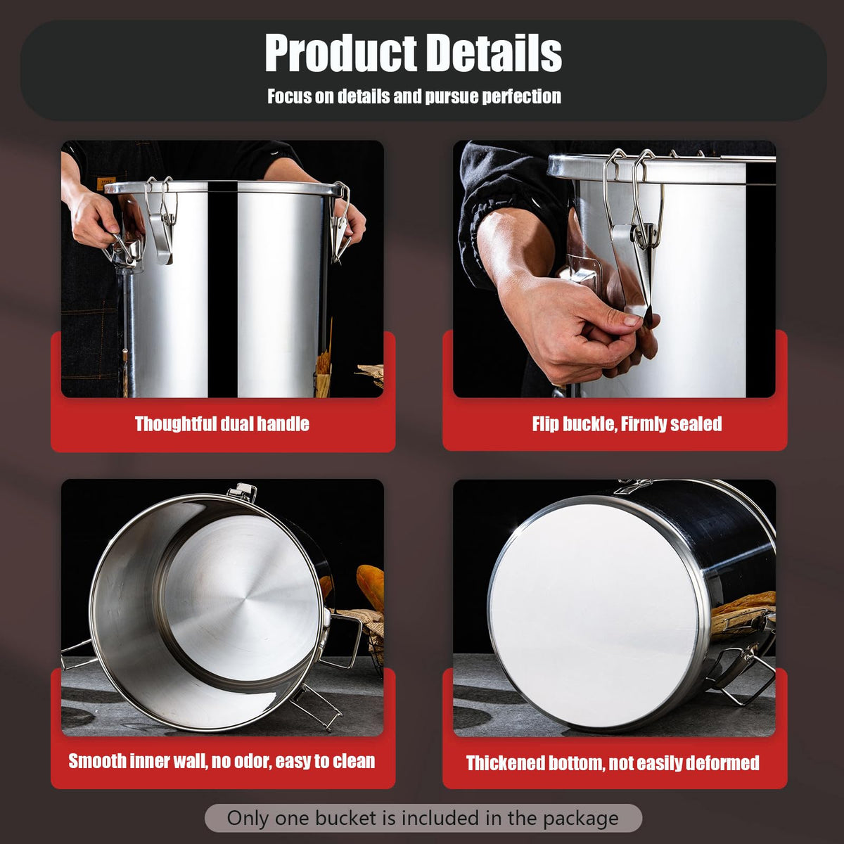 5.5Gal 304 Stainless Steel Airtight Canister K13504