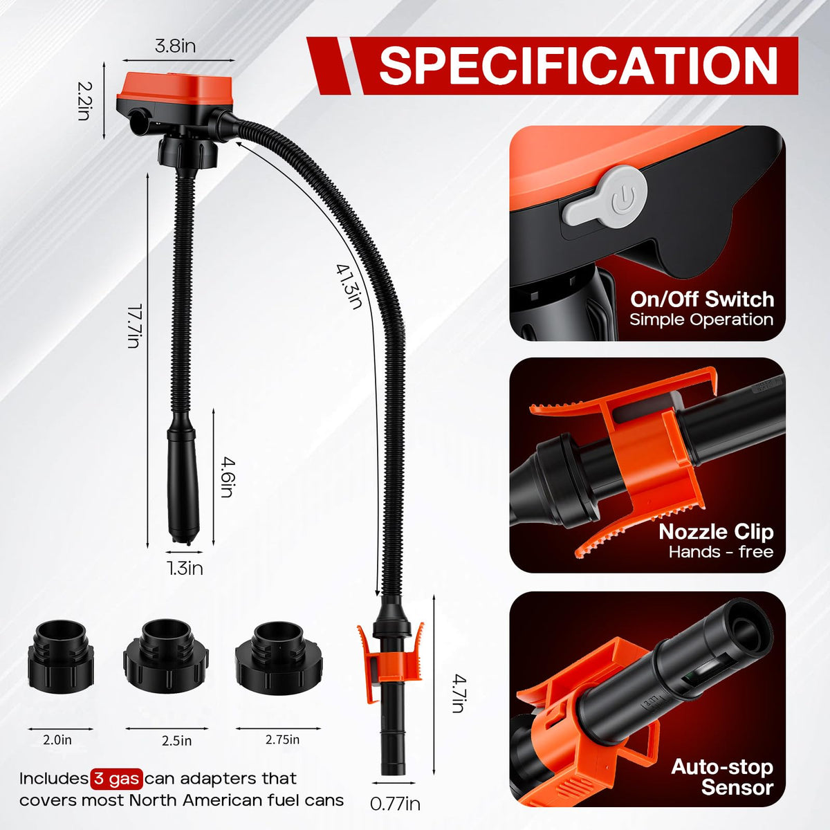 Cordless Fuel Transfer Pump 3.2 GPM with Auto-Stop C3778
