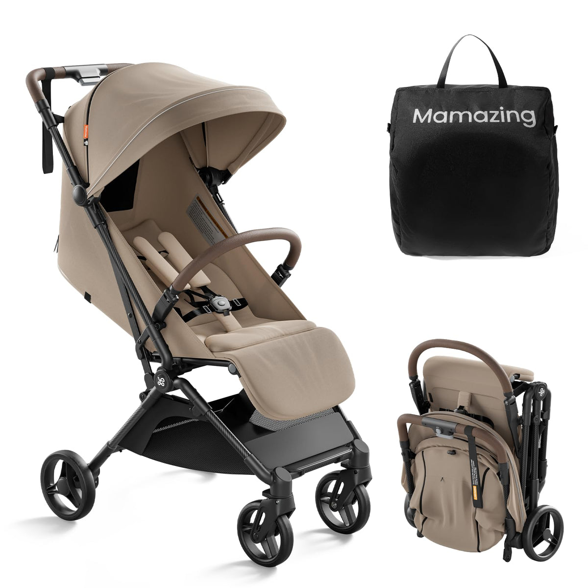 Lightweight Baby Travel Stroller with Carbon Fiber Frame J7406