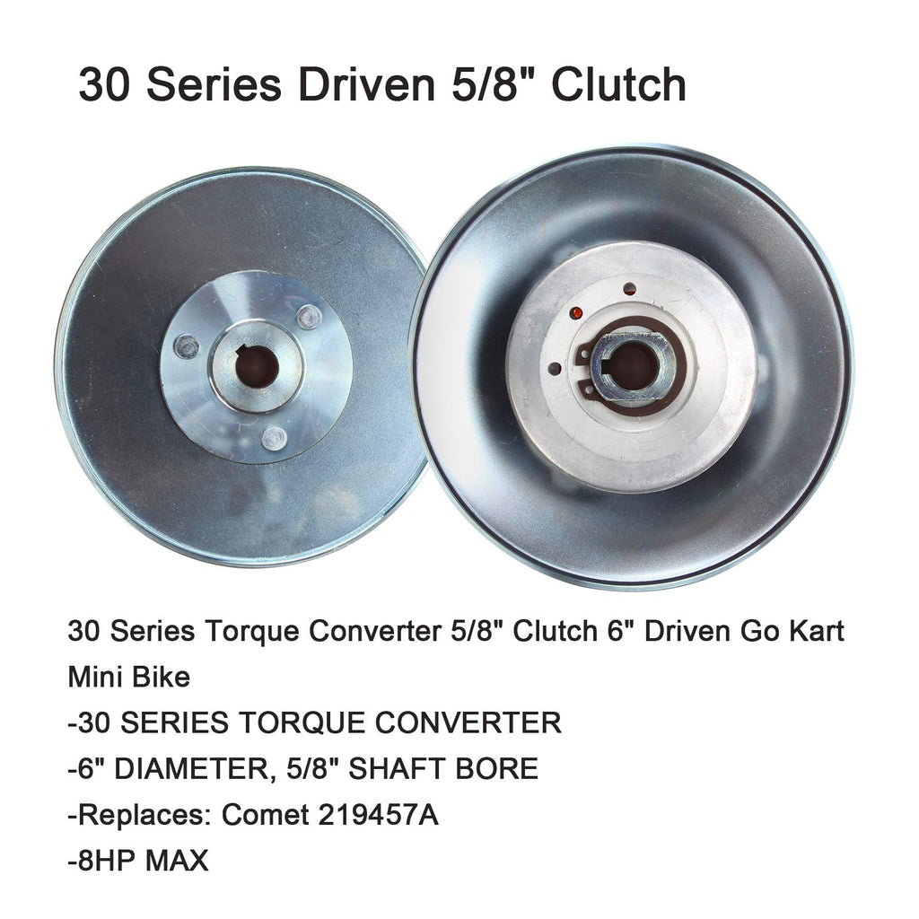 3/4" Bore 6" Diameter Asymmetric CVT Torque Converter with 5/8" Clutch and 725 Belt Y310867
