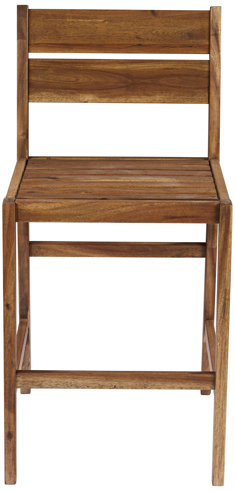 Acacia Wood Outdoor Bar Stools Set of 2 Brown 24" High K57011