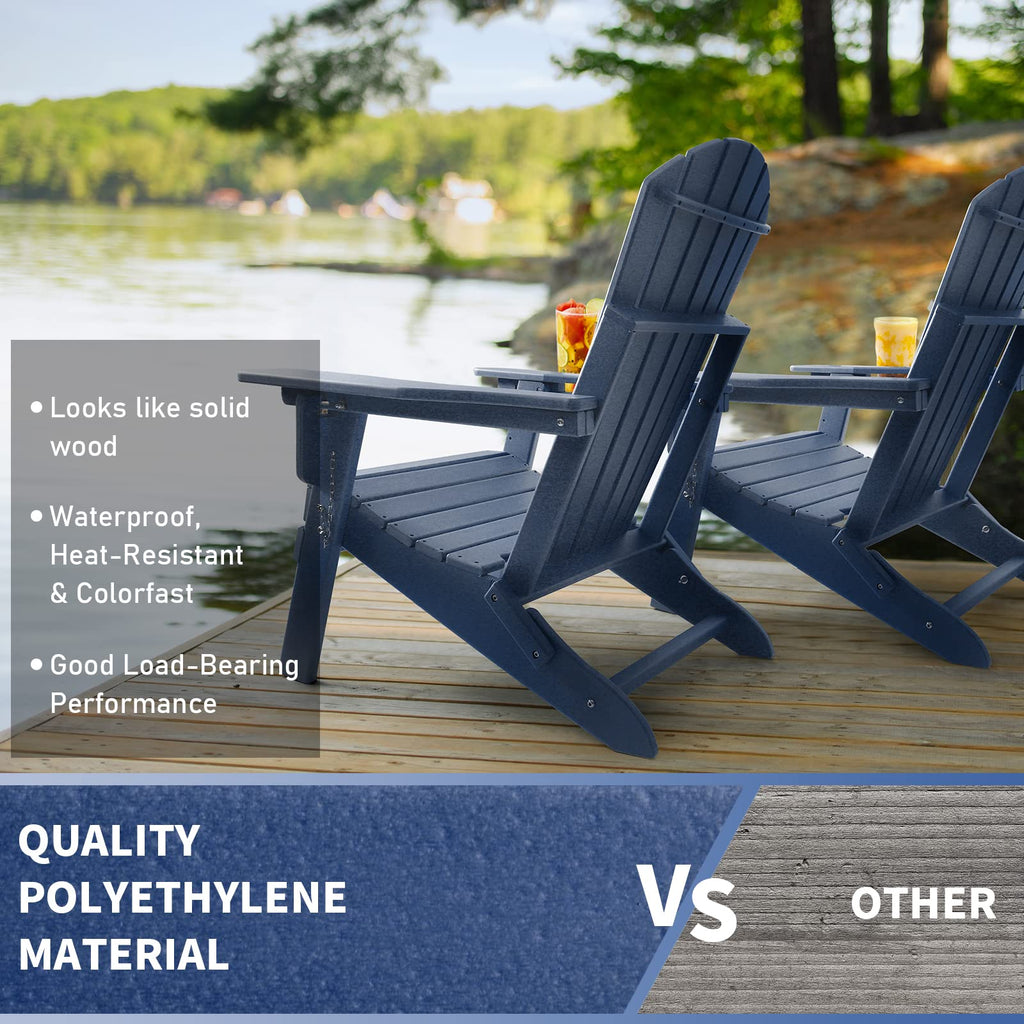 Oversized Folding Adirondack Chair Set of 4 with Adjustable Backrest B573041