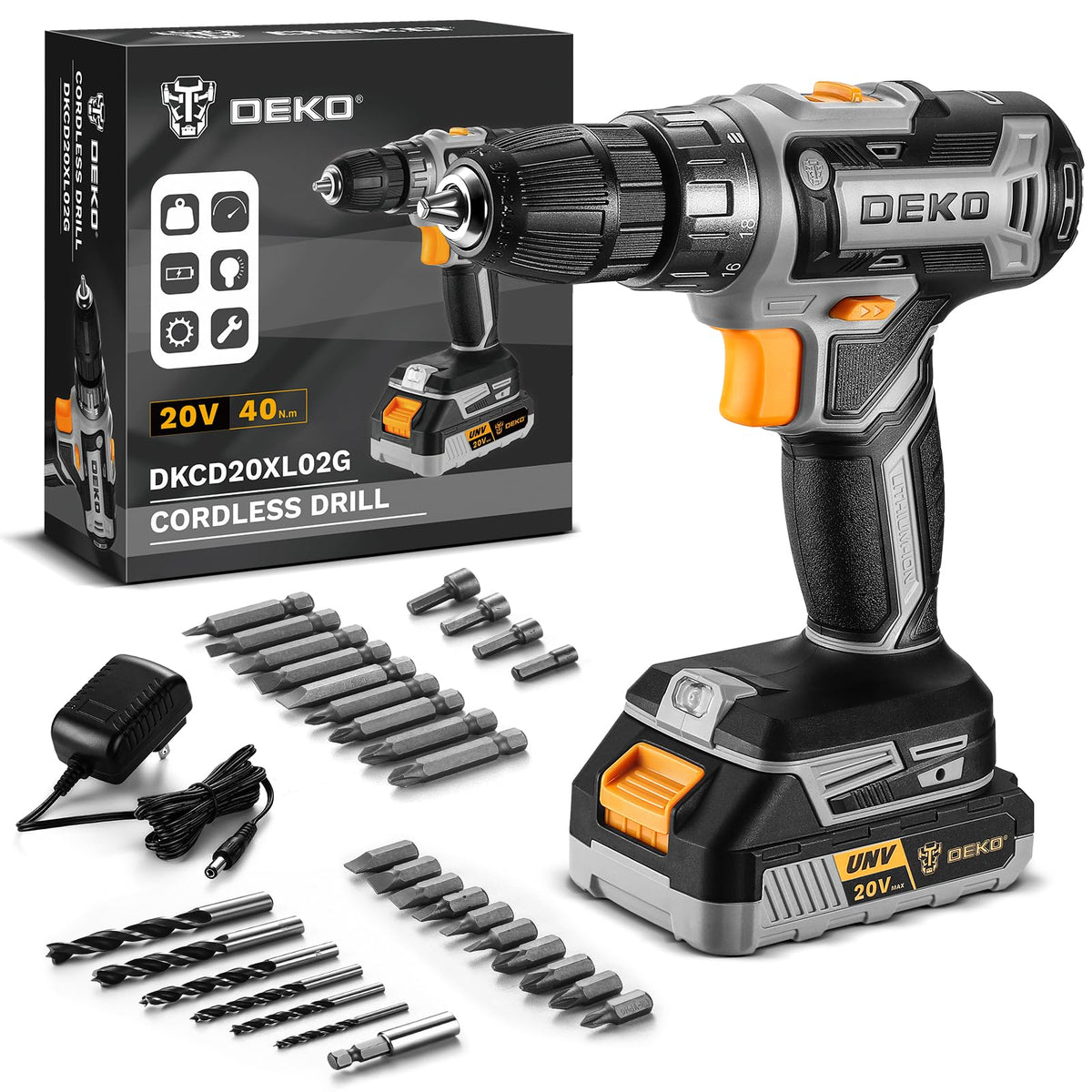 Cordless Drill 20V with Battery and Charger W980658