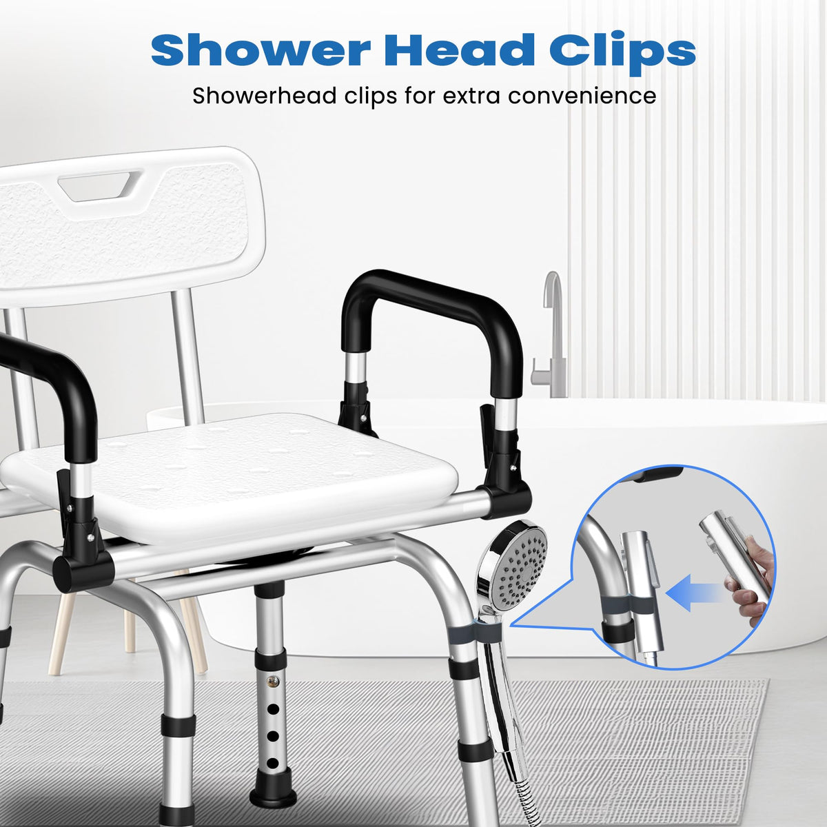 360° Rotating Adjustable Padded Shower Chair U8047