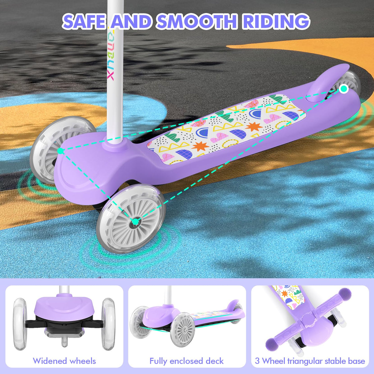 Kids 3-Wheel Scooter with Light-Up Wheels J621