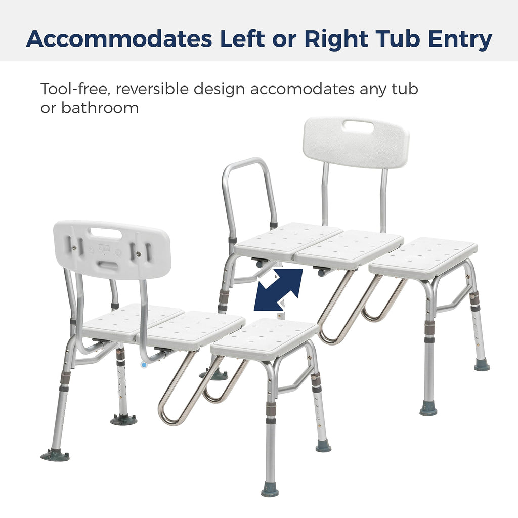 Adjustable Height White Tub Transfer Bench Q68362