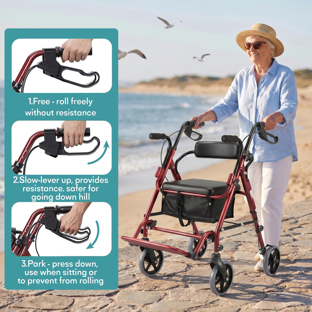 2-in-1 Rollator Walker with Seat M839
