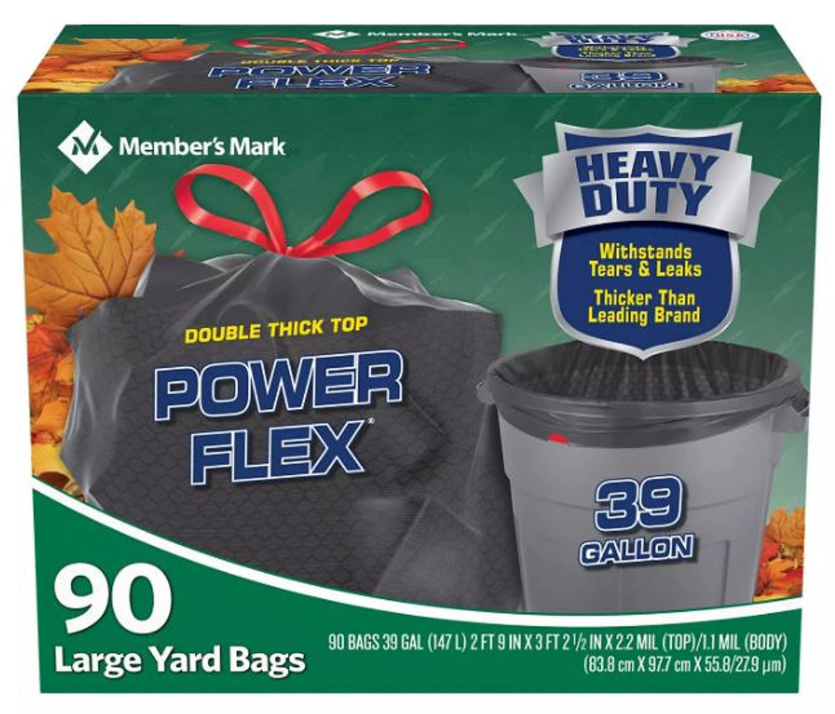 39 Gallon Drawstring Trash Bags 90 Count S5300