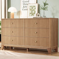 Fluted 6 Drawer Wood Dresser O32514