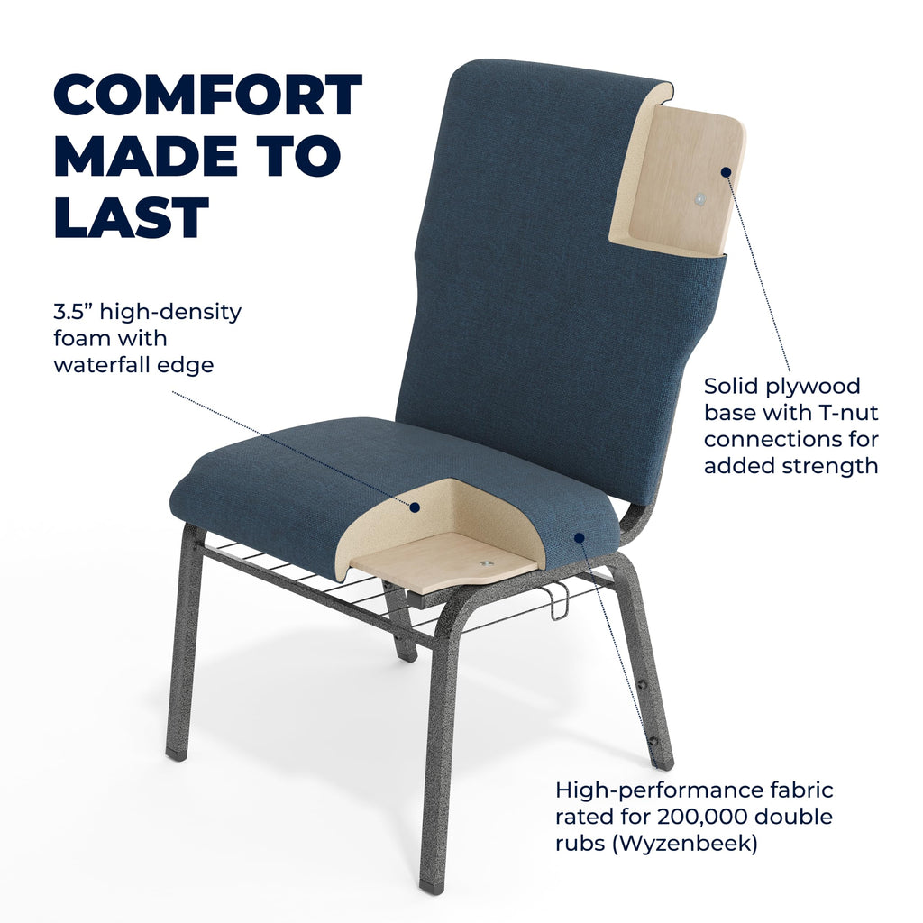 Navy 21 in Wide Church Chair F5168