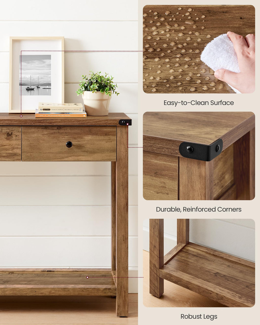 Narrow Console Table with 3 Drawers N209013