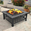 32in Square Metal Fire Pit Table S924