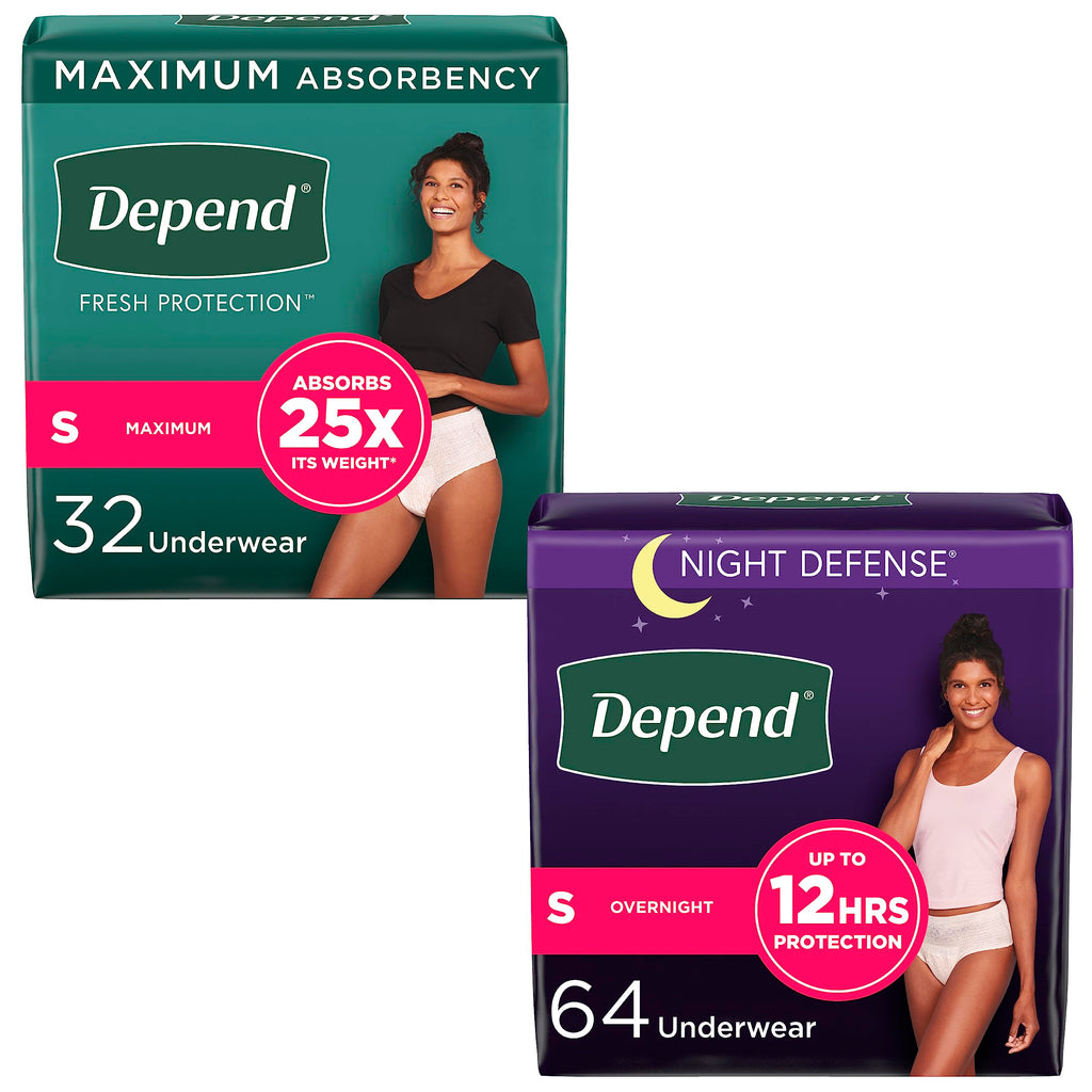Adult Incontinence Underwear Bundle: Maximum S Blush 32 Count and Overnight S Blush 64 Count E64335