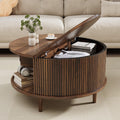 Round Coffee Table with Storage, 31.5", Walnut O9519