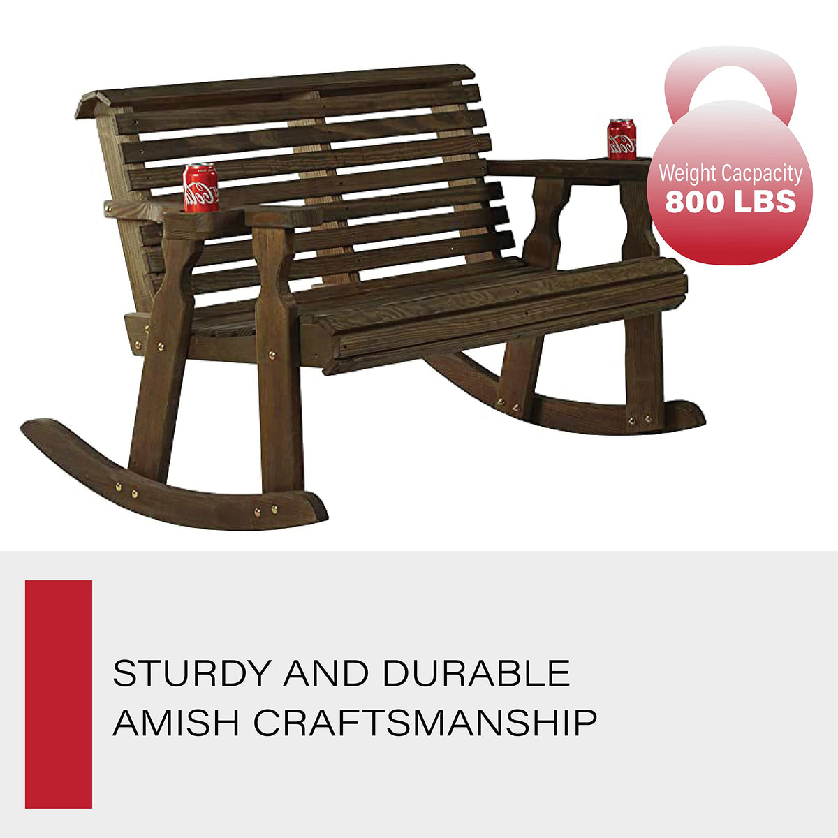 Heavy Duty Double Rocker with Cupholders B504