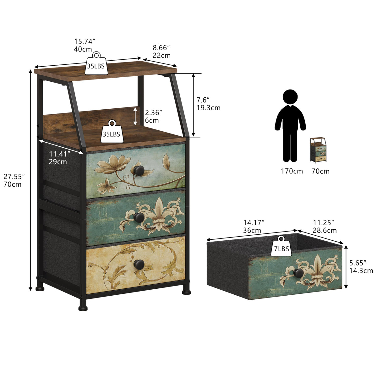 Fabric Drawers Dresser Storage Tower H6672