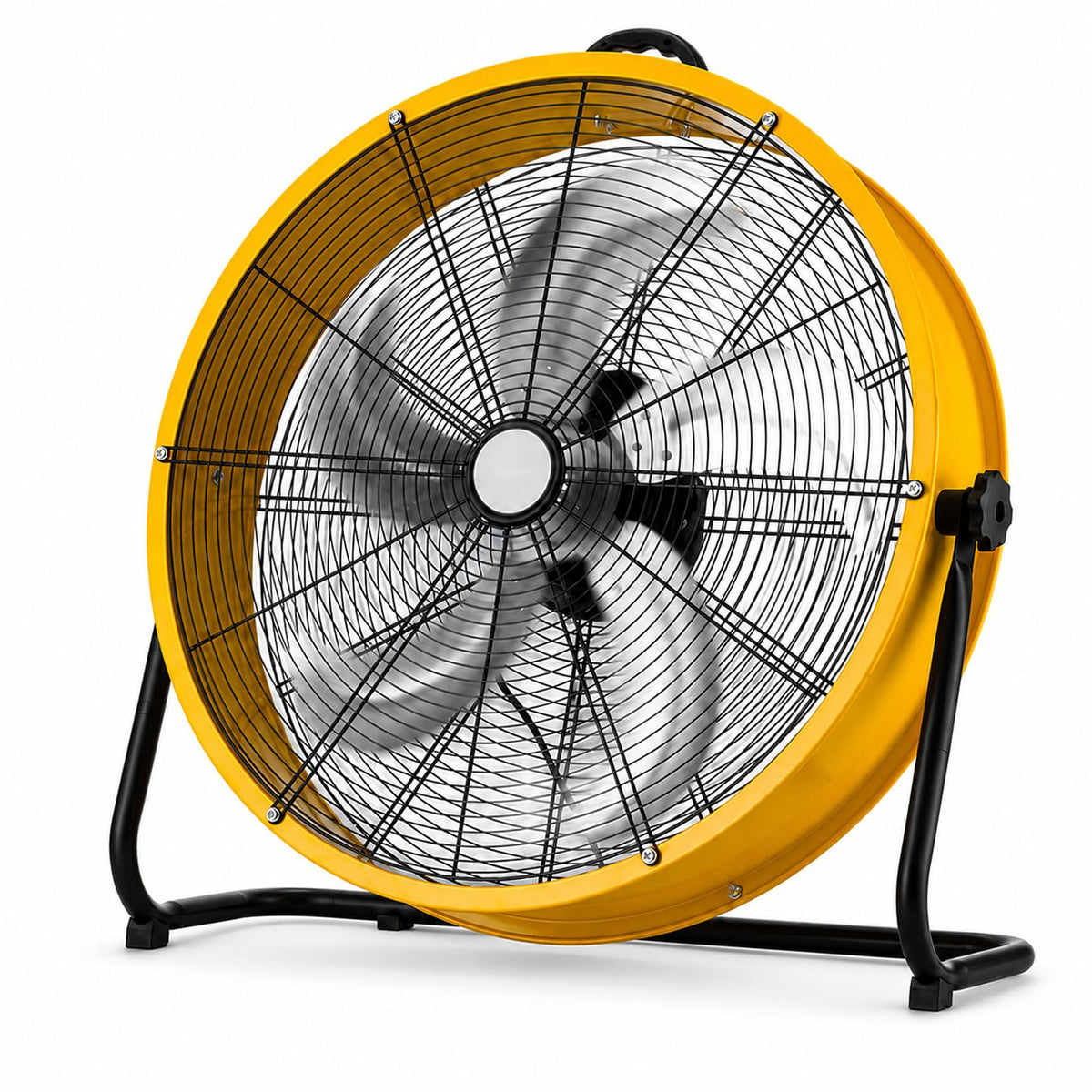 Industrial Drum Fan, 3-speed High Velocity Air Circulator With 5 Aluminum Blades, Adjustable Tilt Metal Floor Fan, 20in I63265