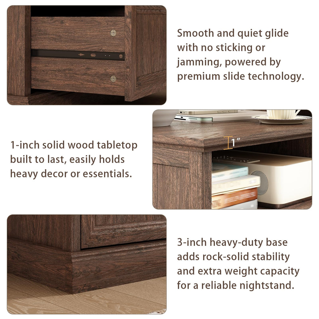 Brown 2 Drawer Nightstand Set of 2 G9198