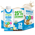 Organic Kids Vegan Protein Shakes Vanilla 8g Plant Protein 8 Fl Oz 12 Pack F341937