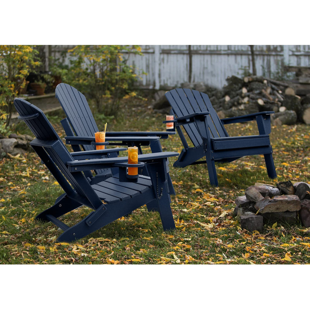 Oversized Folding Adirondack Chair Set of 4 with Adjustable Backrest B573041