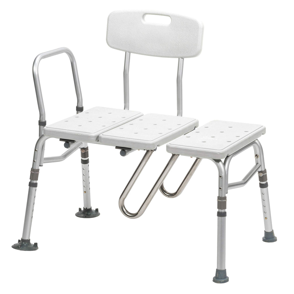 Adjustable Height White Tub Transfer Bench Q68362