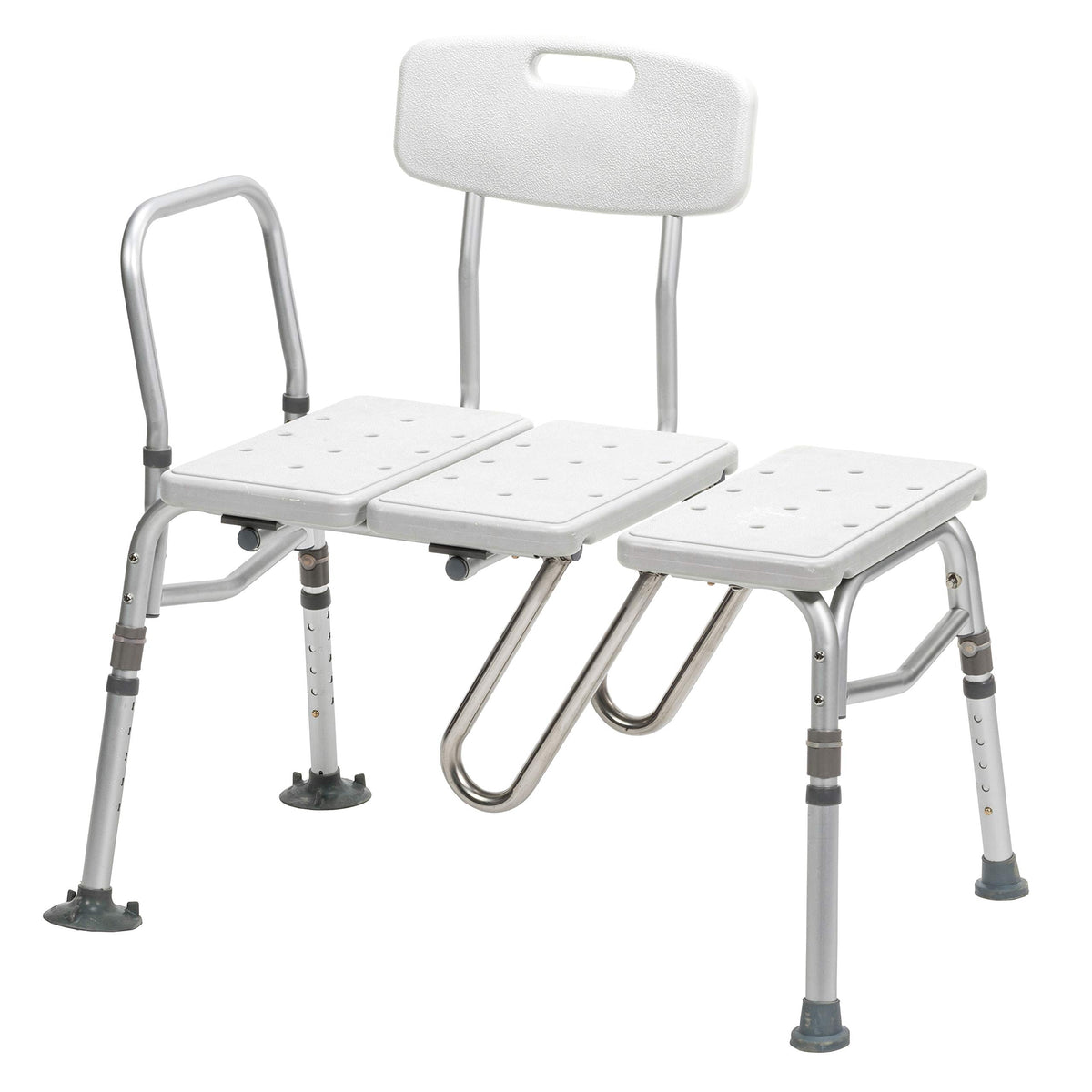 Adjustable Height White Tub Transfer Bench Q68362