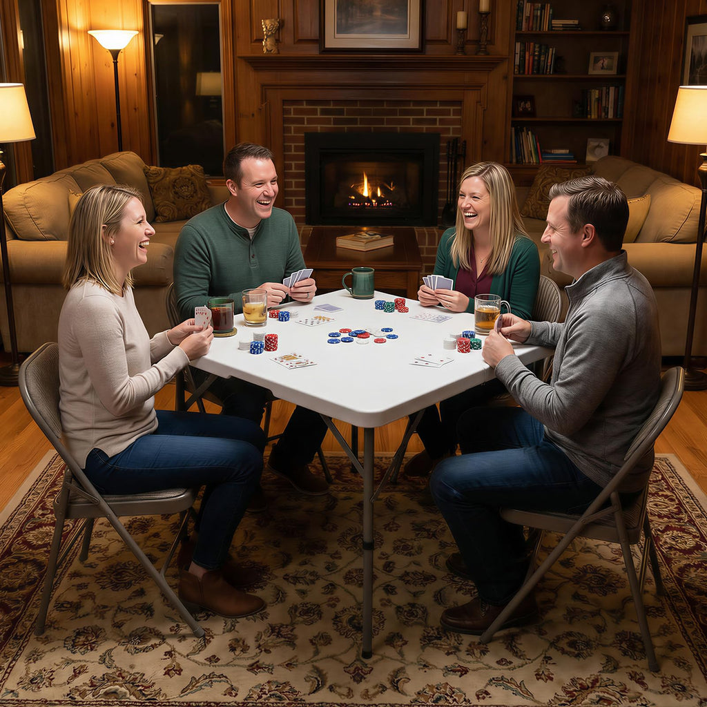 White Folding Card Table H425
