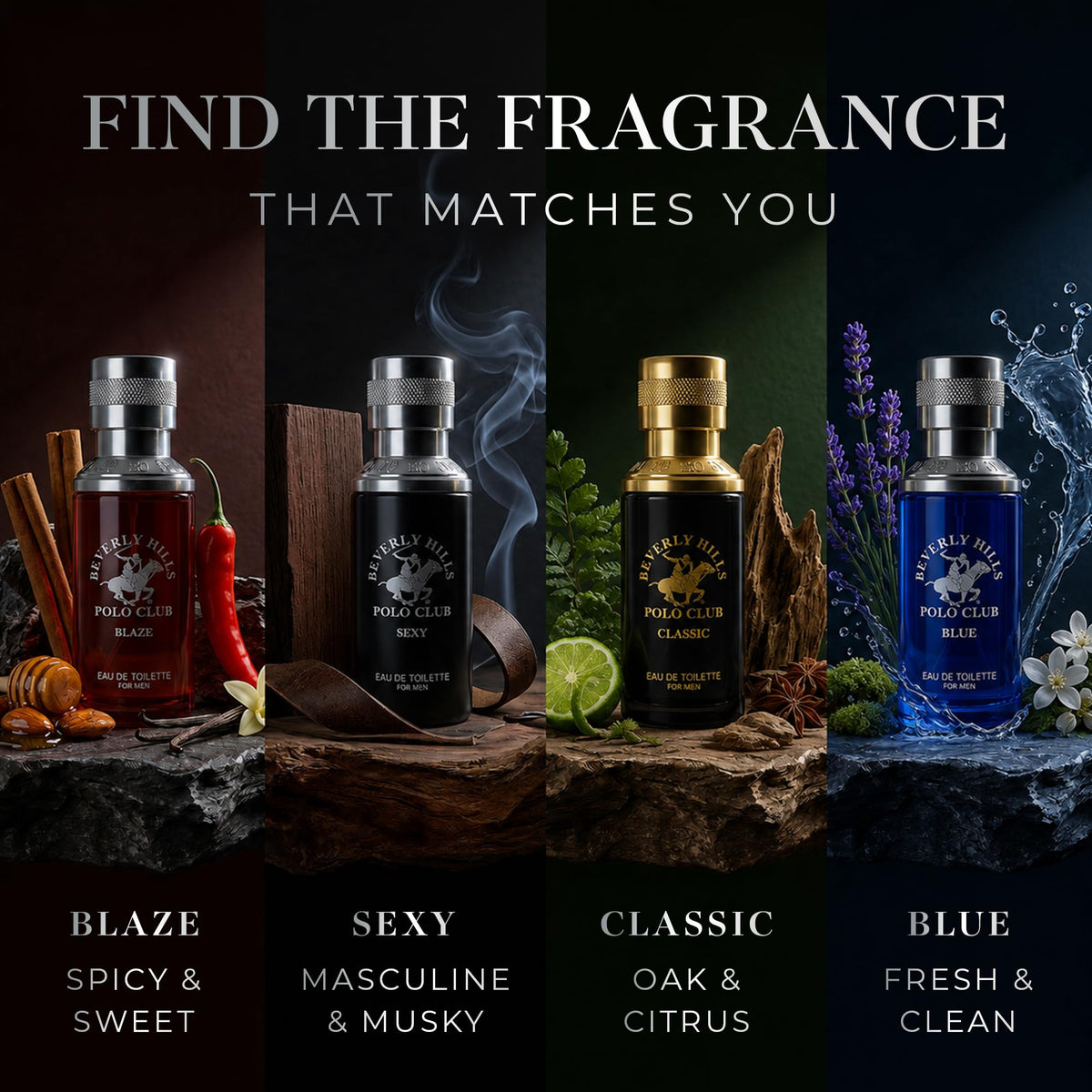 Men's 4 Eau de Toilette Colognes 1oz Gift Set A66746