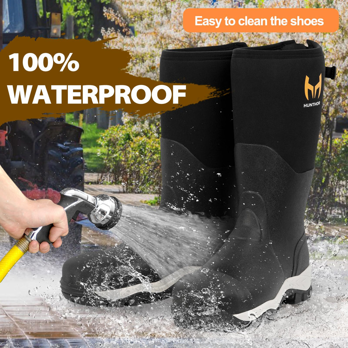 Steel Toe Waterproof Rubber Work Boots P6427