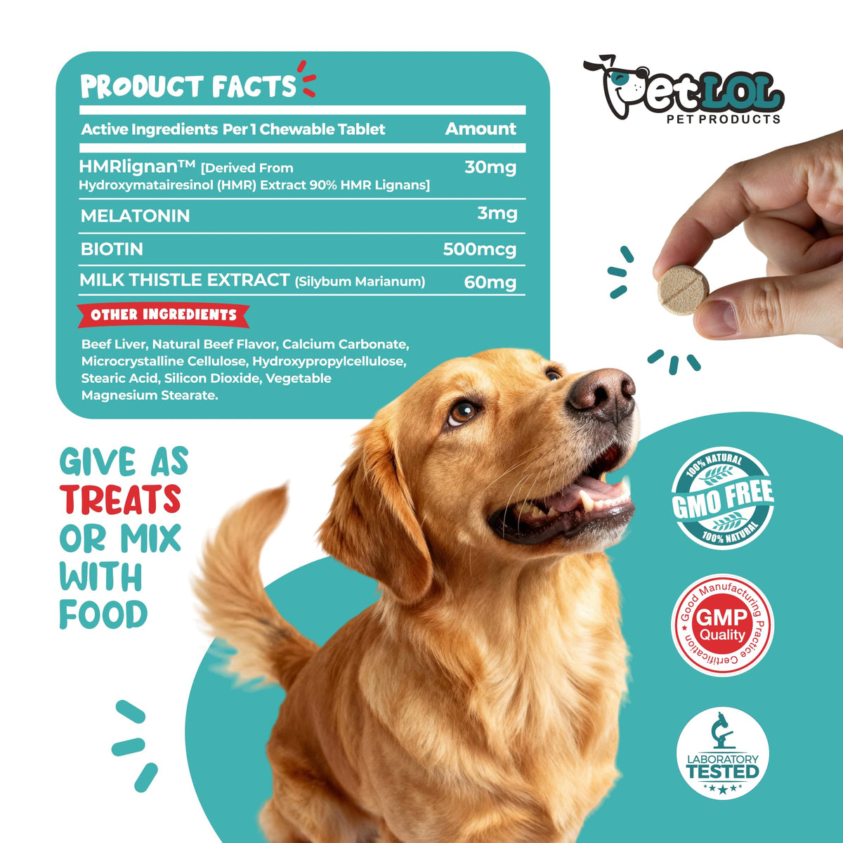 Melatonin, Biotin & Milk Thistle Complex for Dogs G587348