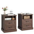 Brown 2 Drawer Nightstand Set of 2 G9198