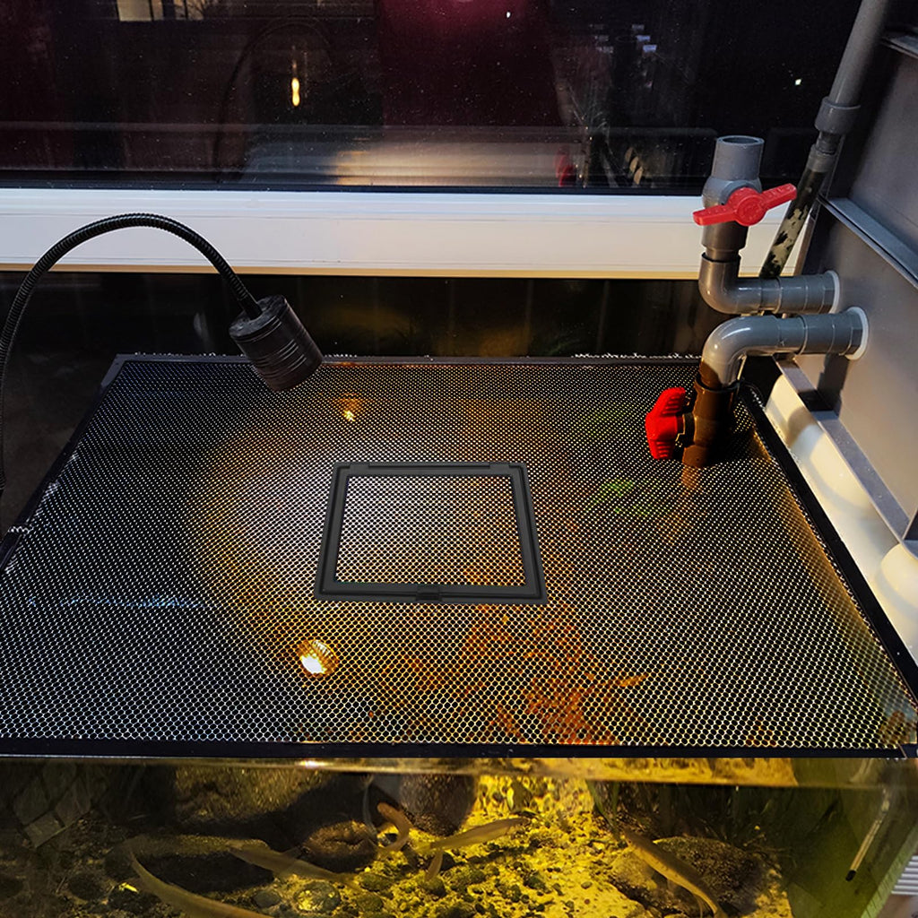 Magnetic Aquarium Net Cover with Feeding Window B594549
