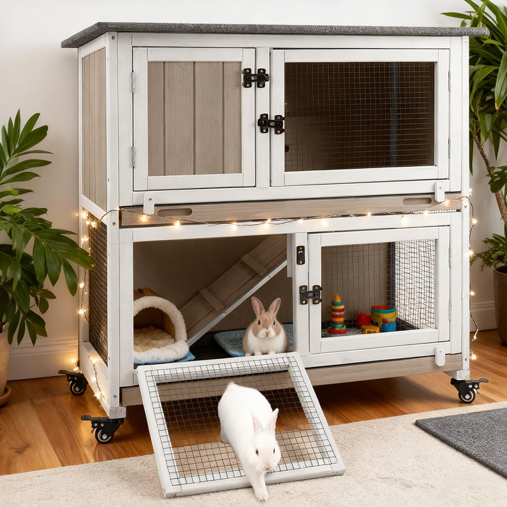 36" L 2-Story Rabbit Hutch on 4 Wheels G1042