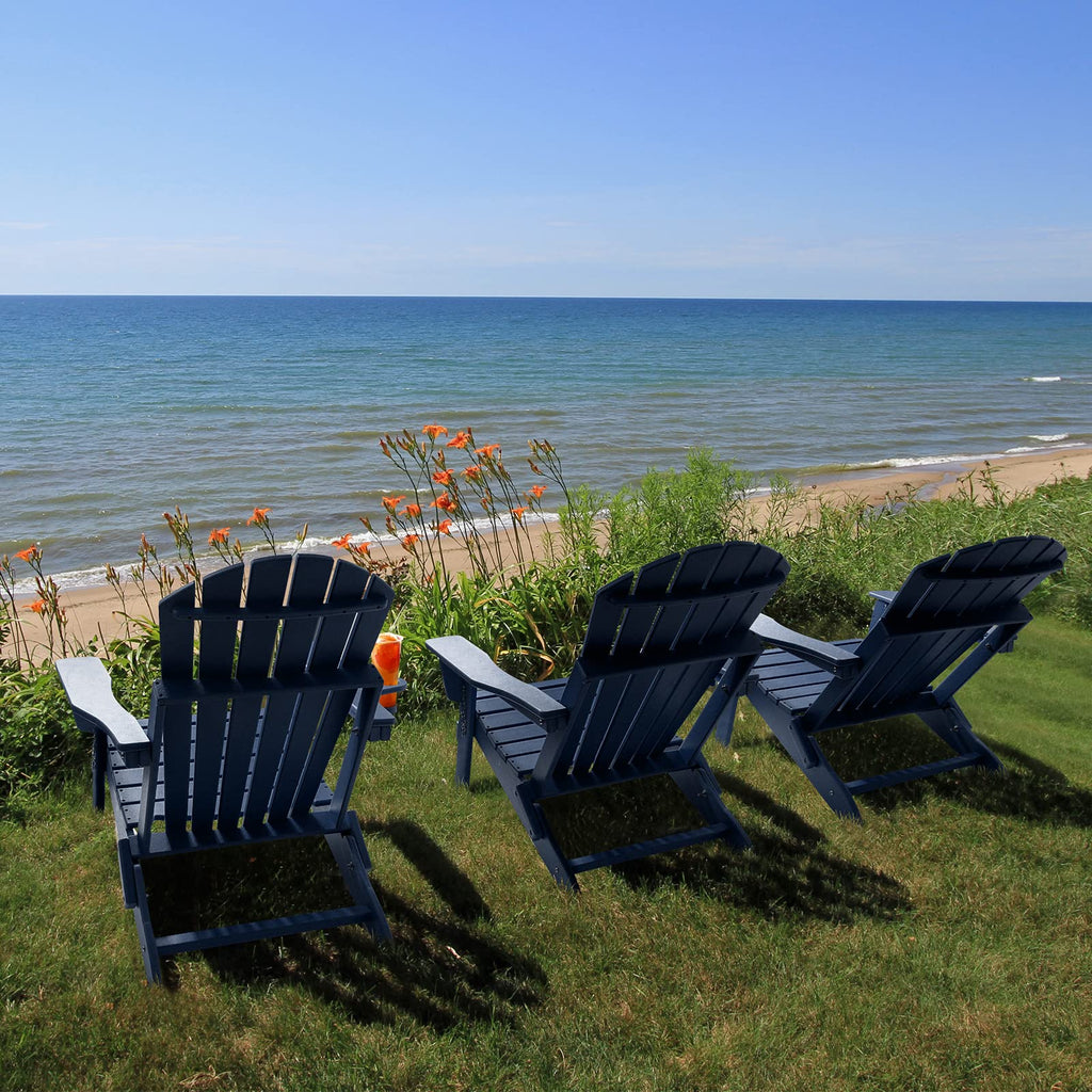 Oversized Folding Adirondack Chair Set of 4 with Adjustable Backrest B573041