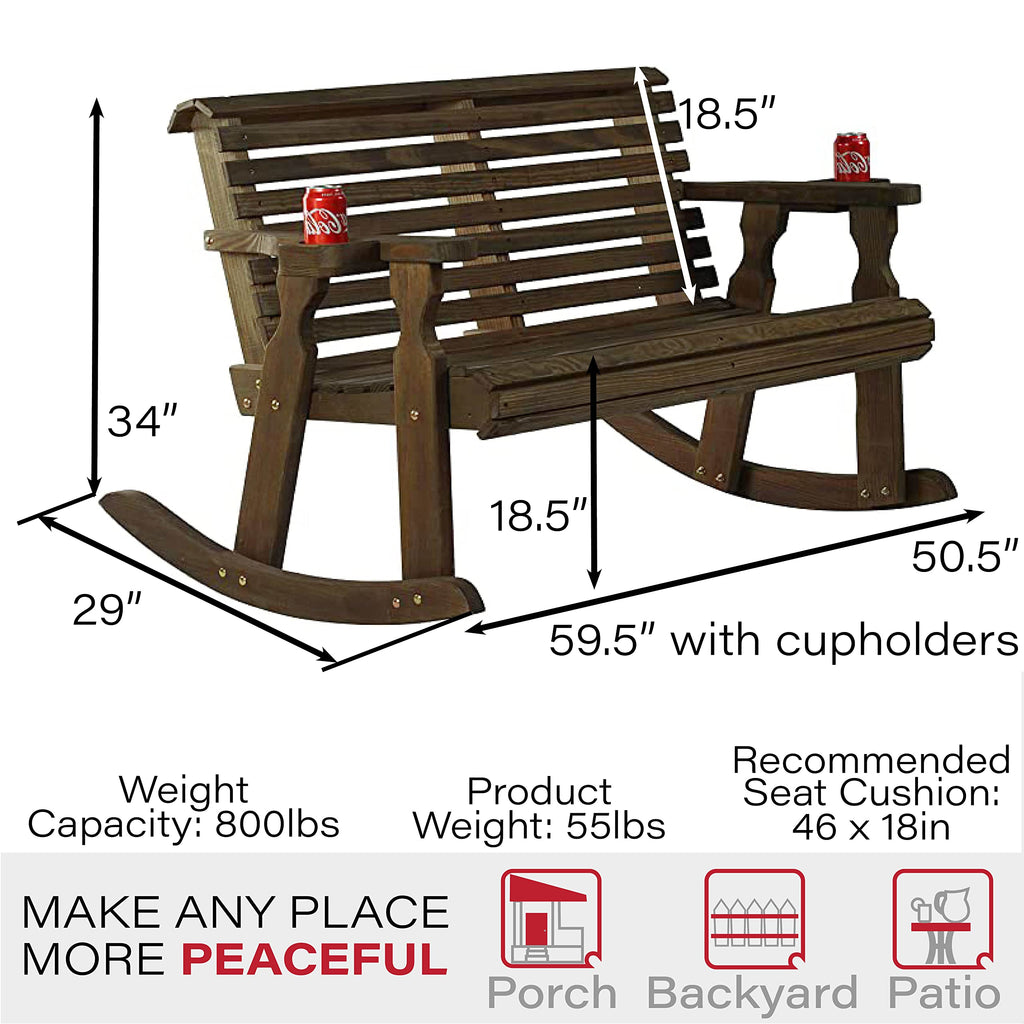 Heavy Duty Double Rocker with Cupholders B504