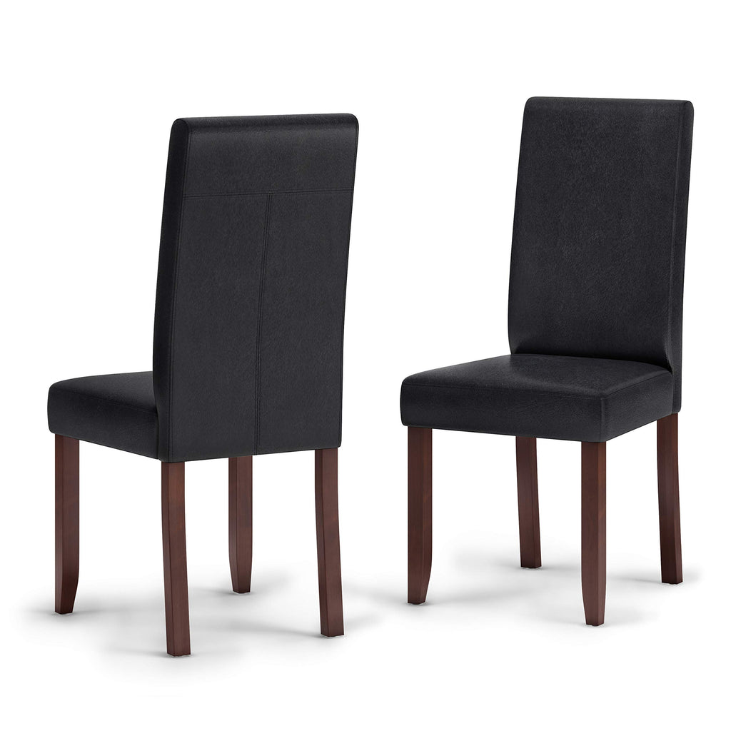 Vegan Leather Parsons Dining Chairs Black Set of 2 M895