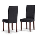 Vegan Leather Parsons Dining Chairs Black Set of 2 M895