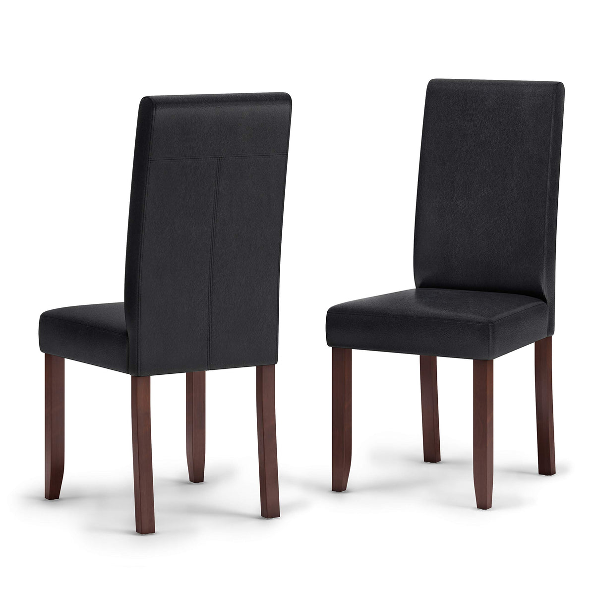 Vegan Leather Parsons Dining Chairs Black Set of 2 M895