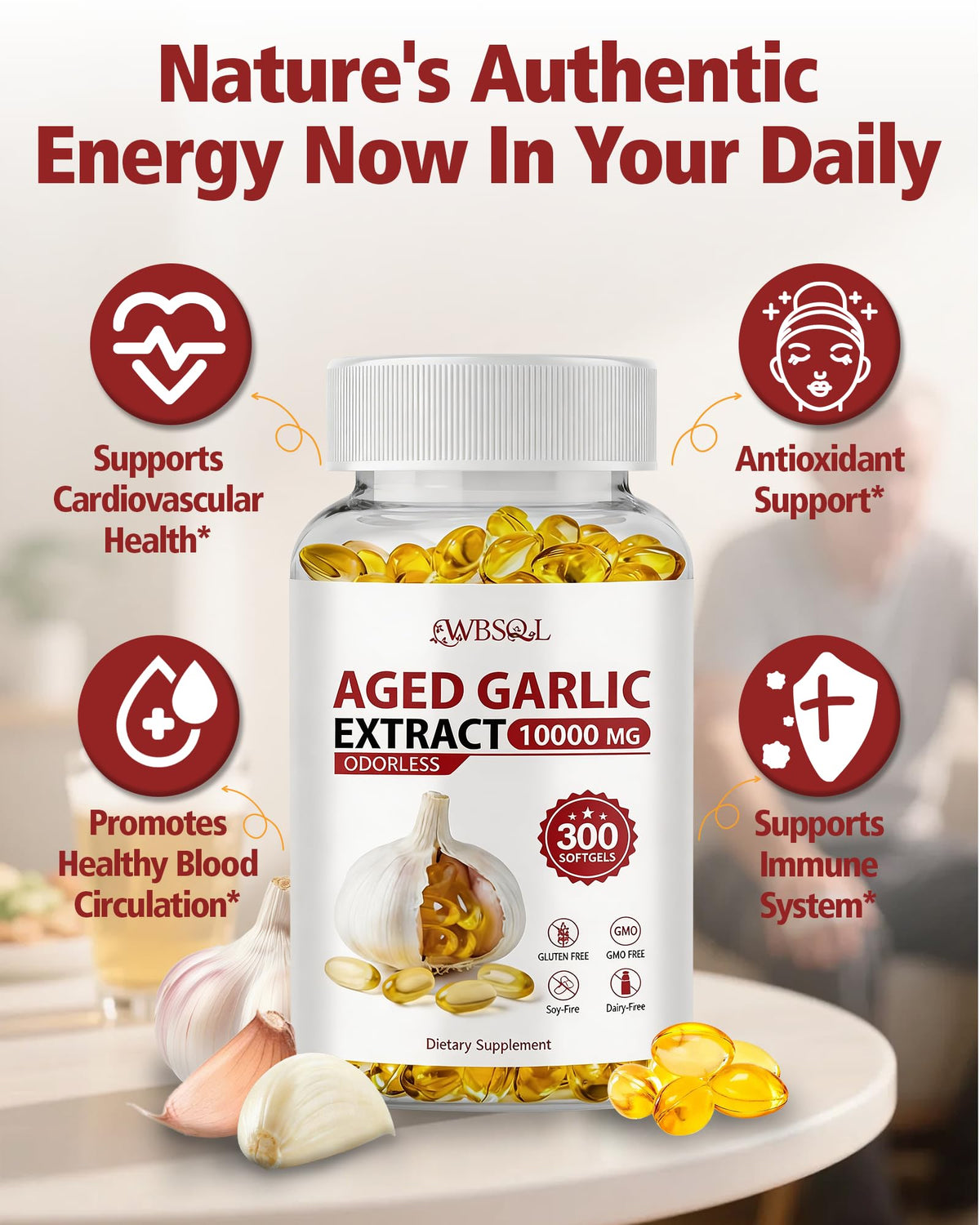Aged Garlic Extract 10,000 mg 300 Softgels H8233