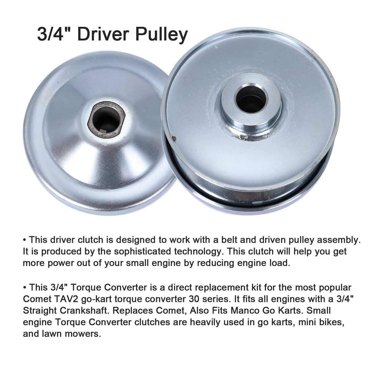 3/4" Bore 6" Diameter Asymmetric CVT Torque Converter with 5/8" Clutch and 725 Belt Y310867