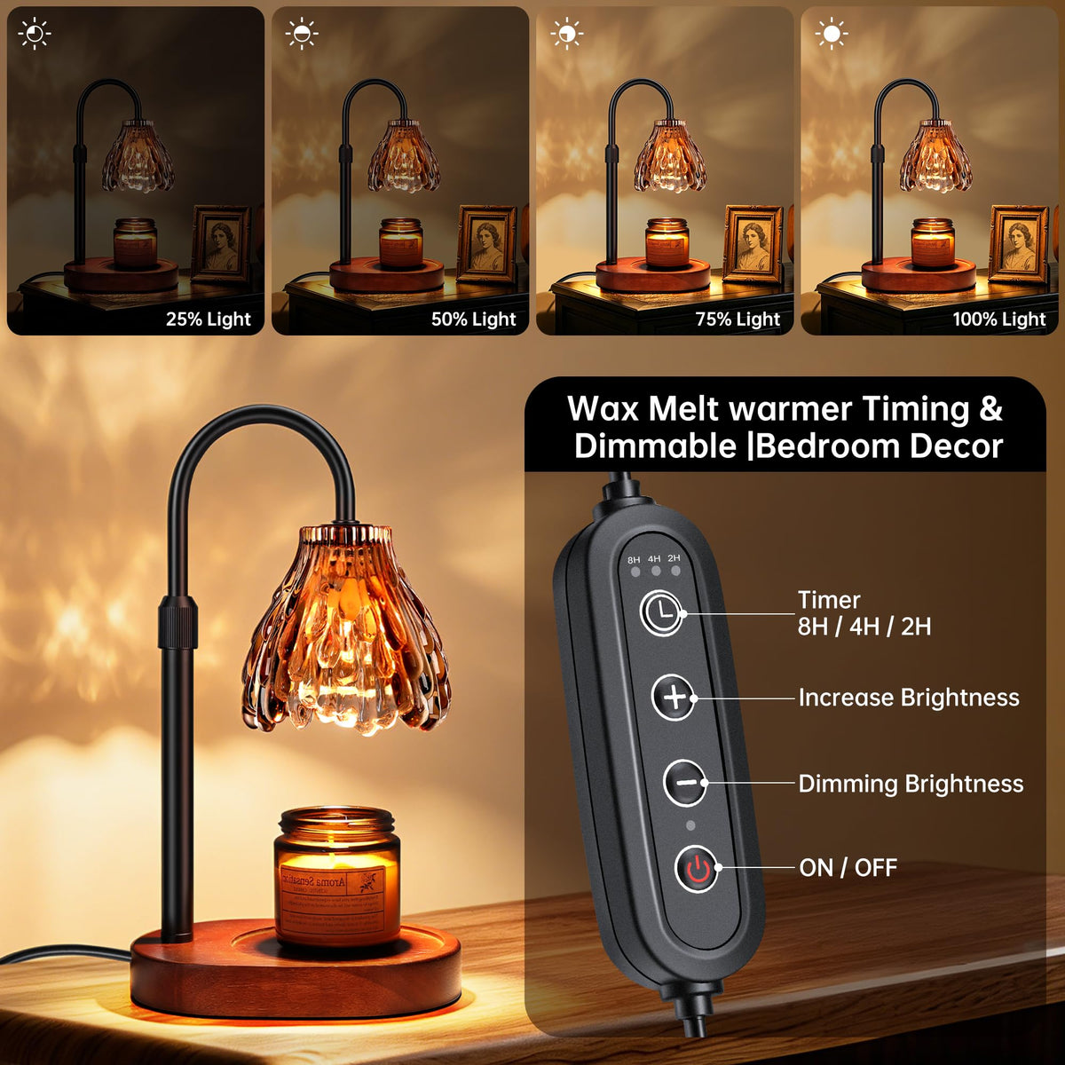 Candle Warmer Lamp with Timer Dimmable N13140