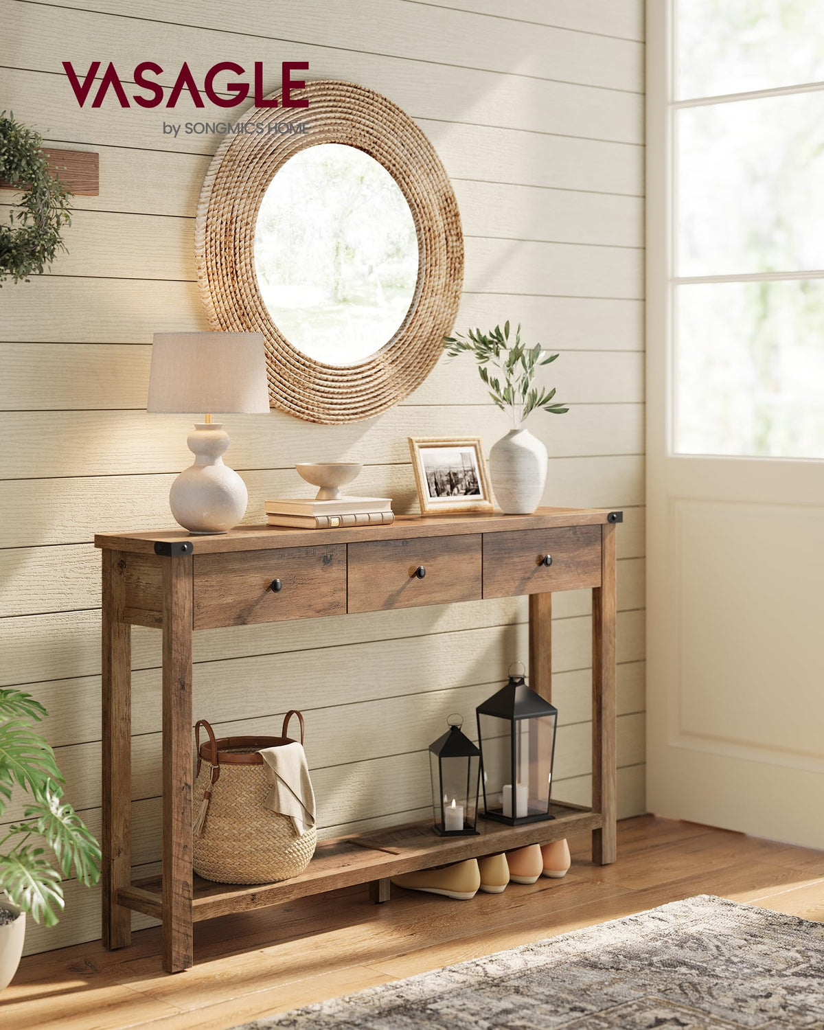Narrow Console Table with 3 Drawers N209013