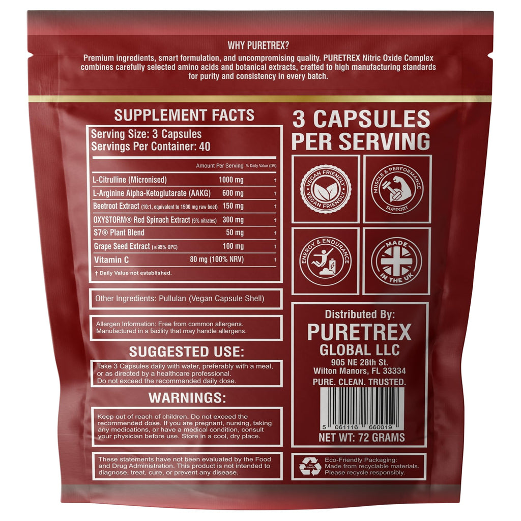 3000mg Nitric Oxide Complex 120 Capsules H878394