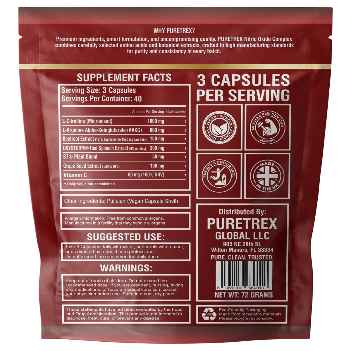 3000mg Nitric Oxide Complex 120 Capsules H878394