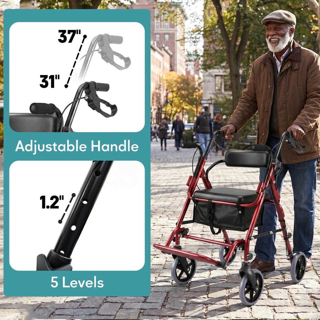 2-in-1 Rollator Walker with Seat M839