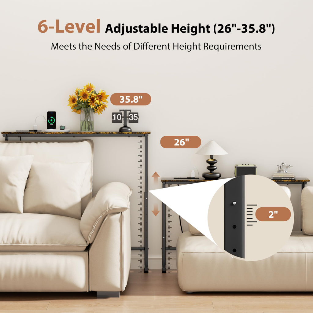 2 Pack Narrow Console Table with Power Outlets F45435