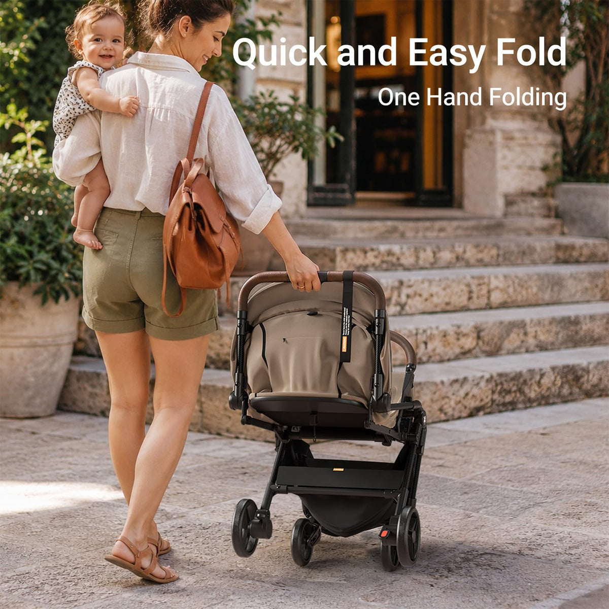 Lightweight Baby Travel Stroller with Carbon Fiber Frame J7406